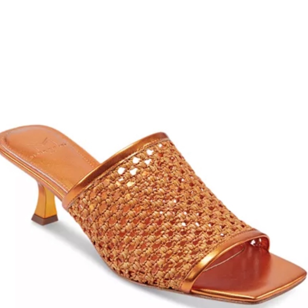 Marc fisher orange woven kitten heels nwt